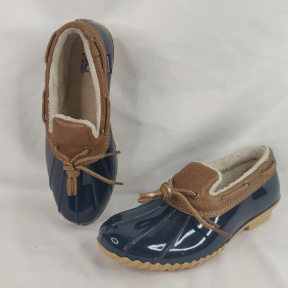 JBU BY JAMBU Womens Navy Woodbury Round Toe Slip On Duck Boots 6 M